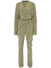Cortana Serp Silk Jumpsuit In Green