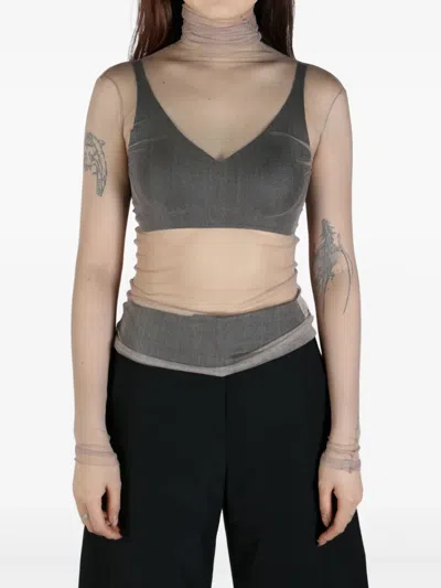 Cortana Sheer T-shirt In Neutrals