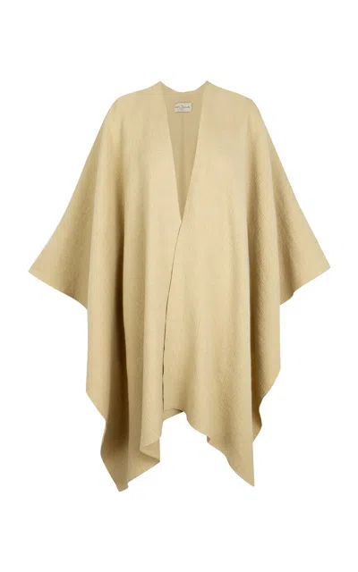 Cortana Silence Cashmere-linen Poncho In Yellow