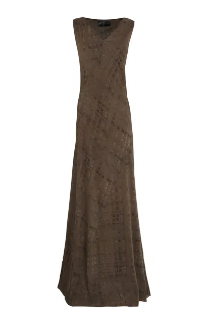 Cortana Silk-blend Mire Maxi Dress In Green