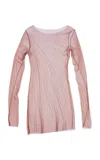 Cortana Silk-blend Sheer Tulle Top In Pink
