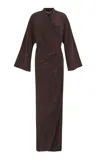 Cortana Wide-leg Silk Karlie Pants In Brown