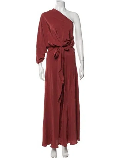 Pre-owned Cortana Silk Long Dress In Red