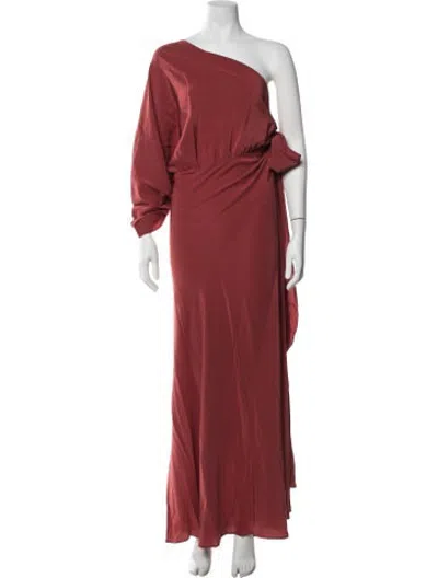 Pre-owned Cortana Silk Long Dress In Red
