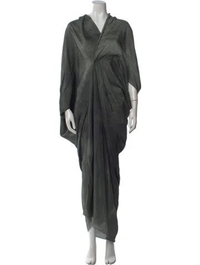Pre-owned Cortana Silk Long Dress W/ Tags In Green