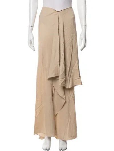Pre-owned Cortana Silk Long Skirt In Neutrals