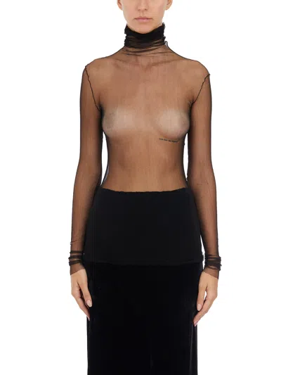 Cortana Silk Tulle Cisne Top In Gray