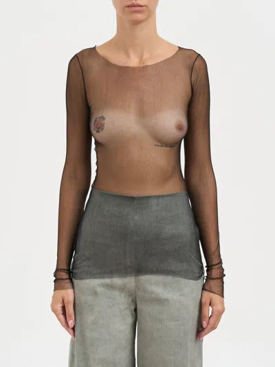 CORTANA CORTANA SILK TULLE TOP