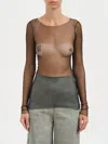 Cortana Silk Tulle Top In Brown