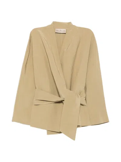 Cortana Simona Linen And Silk Jacket In Neutral
