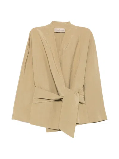 Cortana Simona Linen And Silk Jacket In Neutral
