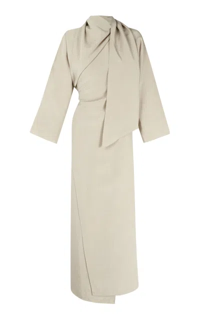 Cortana Sofua Linen-silk Maxi Dress In White