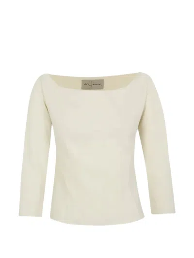 Cortana Soto Long-sleeve Top In Neutral