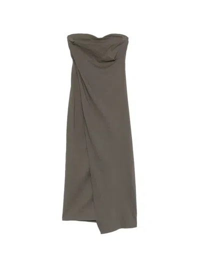 Cortana Strapless Draped Maxi Dress In Gray