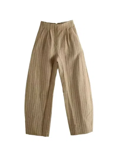 Cortana Striped Trousers In Brown