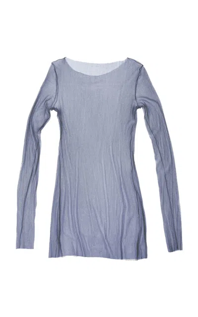 Cortana T Tulle Silk Top In Blue