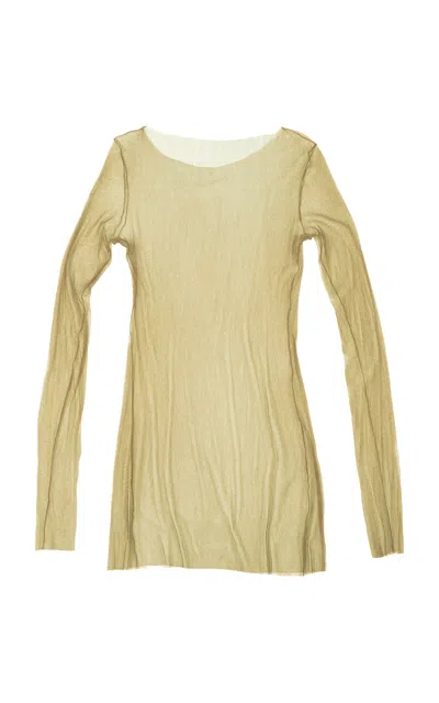 Cortana T Tulle Silk Top In Yellow