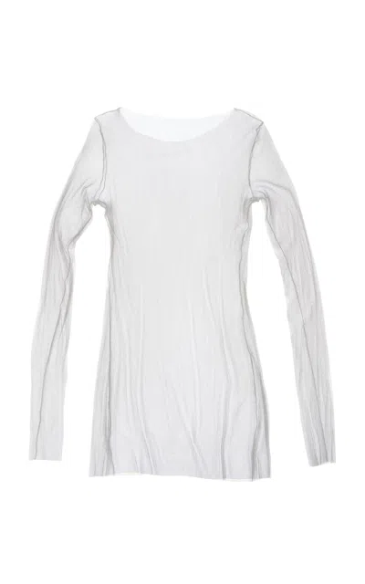 Cortana T Tulle Silk Top In White