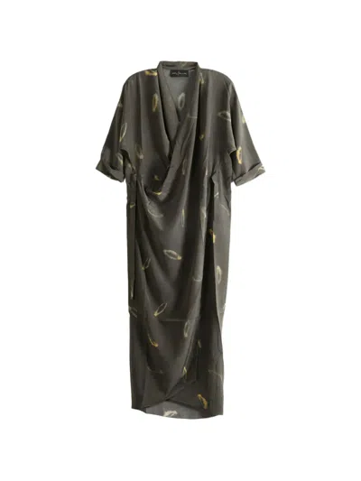 Cortana Thea Silk Maxi Dress In Gray