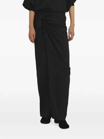 Cortana Tiempo Knot-detail Maxi Skirt In Black