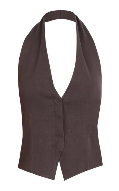 Cortana Umbra Wool-blend Cropped Vest