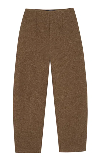 Cortana Undo Wool-cotton Straight Leg Pants In Brown