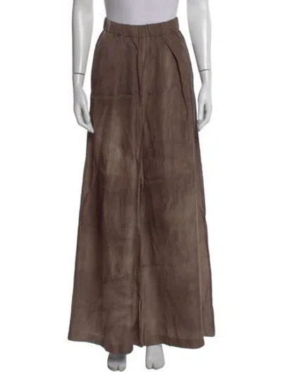 Pre-owned Cortana Wide Leg Pants In Brown