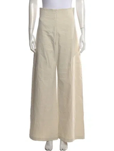 Pre-owned Cortana Wide Leg Pants In Neutrals