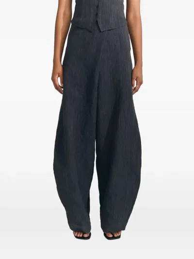 Cortana Wide-leg High Waisted Trousers In Blue