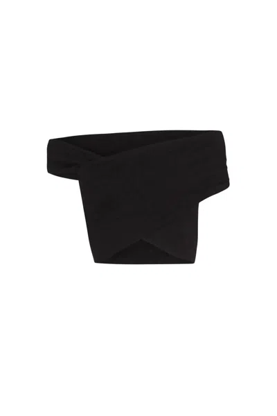 Cortana Women's Candy Linen Crop Top In Black
