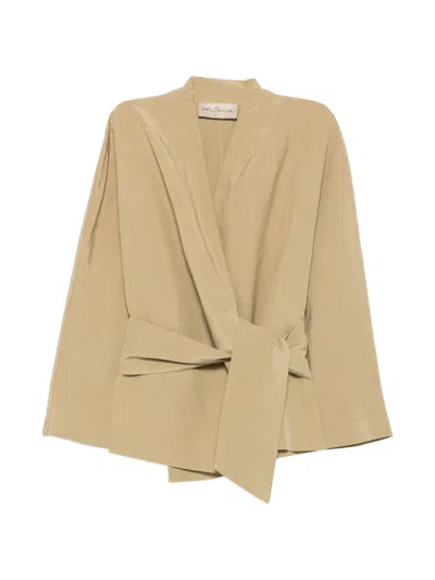 Cortana Simona Linen And Silk Jacket In Neutral