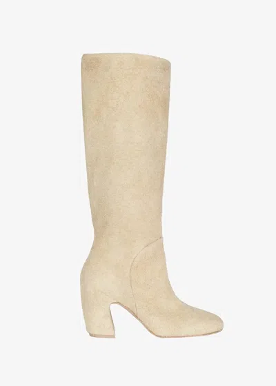 Cortana Women's Milla Knee-high Boot In Ecru In Animal Print