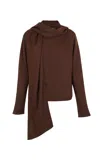 Cortana Wool-cashmere Blend Fabula Top In Brown