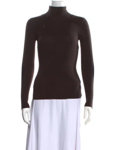 Pre-owned Cortana Wool Turtleneck Sweater W/ Tags In Brown