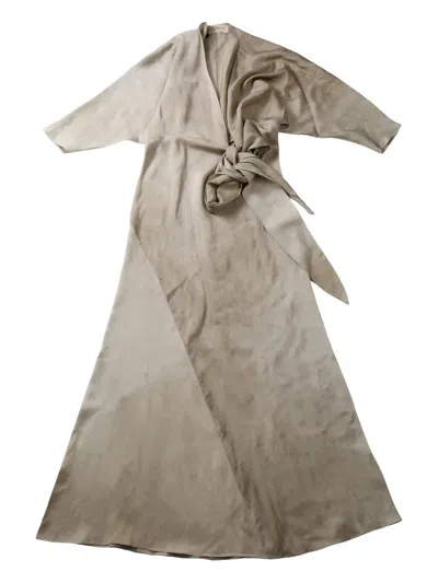 Cortana Wrap-design Dress In Neutrals