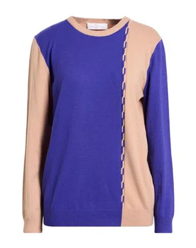 Corte Dei Gonzaga Gold Woman Sweater Purple Size Xs Viscose, Polyamide In Blue