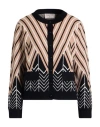 Corte Dei Gonzaga Intreccio Woman Cardigan Beige Size S Viscose, Polyester, Polyamide In Multi