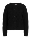 Corte Dei Gonzaga Intreccio Woman Cardigan Black Size Xl Wool In Black