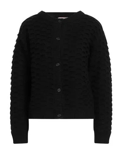 Corte Dei Gonzaga Intreccio Woman Cardigan Black Size Xl Wool