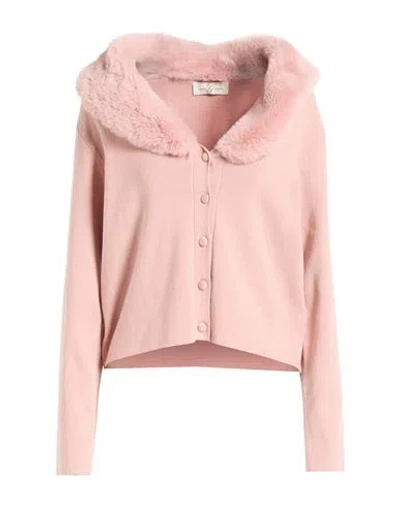 Corte Dei Gonzaga Woman Cardigan Antique Rose Size Xl Viscose, Polyamide In Pink