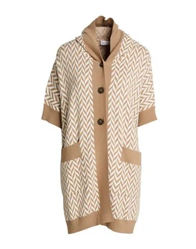 Corte Dei Gonzaga Woman Cardigan Camel Size Xs Viscose, Polyester, Polyamide In Brown