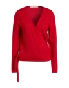 Corte Dei Gonzaga Woman Cardigan Red Size Xl Acrylic, Wool In Red