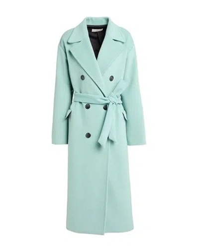 Corte Dei Gonzaga Woman Coat Turquoise Size 16 Polyester, Elastane In Blue