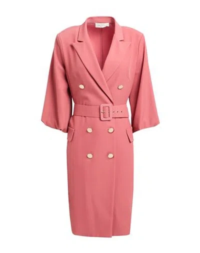 Corte Dei Gonzaga Woman Midi Dress Antique Rose Size 10 Cotton, Elastane, Polyester