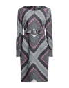 Corte Dei Gonzaga Woman Midi Dress Grey Size 4 Polyester, Elastane