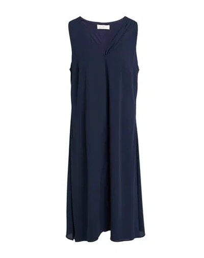 Corte Dei Gonzaga Woman Midi Dress Midnight Blue Size 12 Polyester