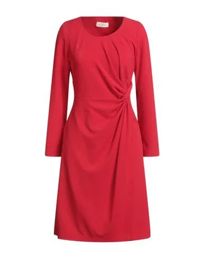 Corte Dei Gonzaga Woman Midi Dress Red Size 10 Polyester, Elastane