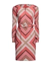 Corte Dei Gonzaga Woman Midi Dress Red Size 10 Polyester, Elastane In Red