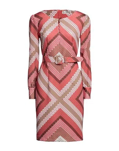 Corte Dei Gonzaga Woman Midi Dress Red Size 10 Polyester, Elastane