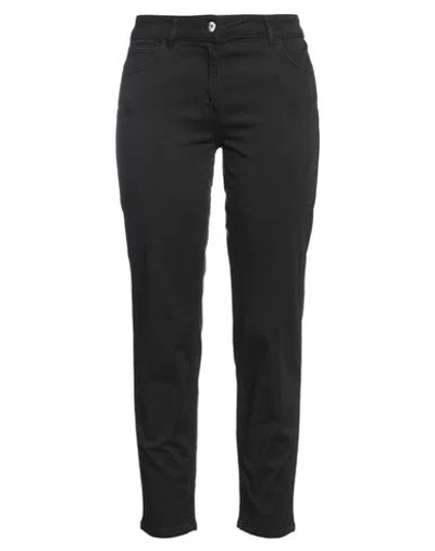 Corte Dei Gonzaga Woman Pants Black Size 8 Cotton, Tencel, Elastane